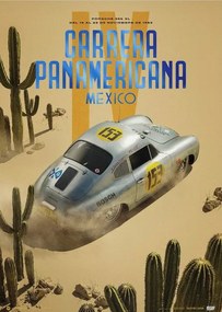 Művészeti nyomat Porsche 356 SL - Past - Carrera PanAmericana - 1953, Automobilist