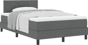 vidaXL Boxrugós ágy matracmal Sötétszürke 120 x 190 cm szövet