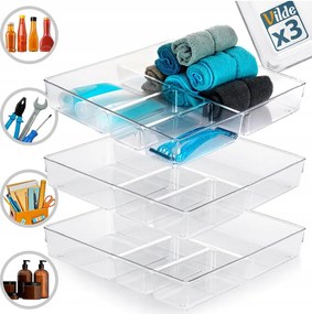 Tároló doboz Organizer kozmetikai doboz ékszerek kiegészítők fiók x3