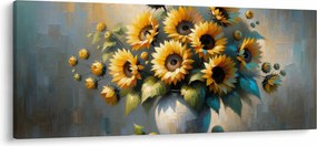 Kép – Napraforgós váza (120x50 cm)