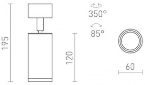 RED - Design Rendl - R13363 - Spotlámpa BELENOS 1xGU10/9W/230V