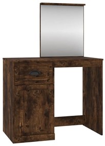 füstös tölgy szerelt fa tükrös pipereasztal 90 x 50 x 132,5 cm