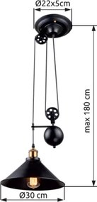 GLOBO 15053 LENIUS Vintage Függesztett Lámpa IP20