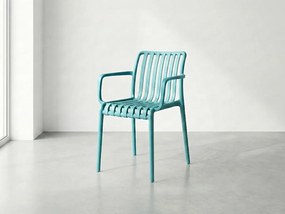 Műanyag szék TREGO kartámaszokkal, kék