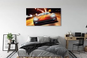 Canvas képek Sportkocsi város fényei 125x50 cm