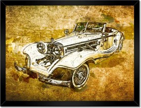 Poszterek keretben 40x30 Antik fehér autó