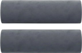 vidaXL 2 db sötétszürke bársony díszpárna Ø15x50 cm