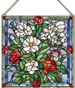 Stained-Glass-Floral-8 üvegkép, falikép