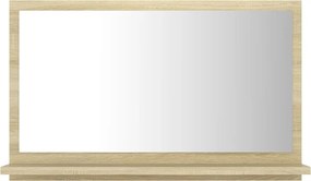 vidaXL sonoma tölgy színű szerelt fa fürdőszobai tükör 60x10,5x37 cm