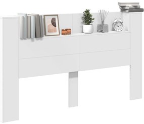 Fejtámla LED -es lámpákkal Fehér 180 x 16,5 x 103,5 cm Faanyag