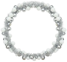 Karácsonyi gömb girland Fehér és Ezüst 186 cm Polisztirol