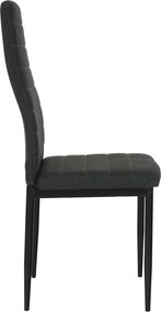 Étkezőszék, sötétszürke szövet/fekete fém, COLETA NOVA