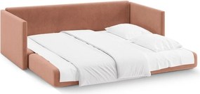 Rózsaszín bársony kinyitható kanapé 209 cm Shannon – Cosmopolitan Design