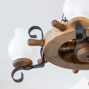 Brilagi - Láncos csillár TIMONA 4xE14/40W/230V átm. 50 cm bükk