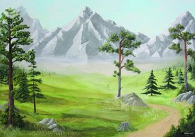 Karácsonyi betlehem háttér stb. 'Limba fenyő'- 70x100cm