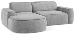 Világosszürke zsenília sarokkanapé (bal oldali-heverő résszel) Omao – Makamii