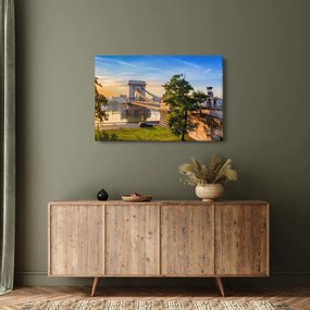 Kép - Híd a folyón, Budapest, Magyarország (90x60 cm)
