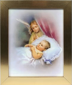 Vászonkép 30x25 Őrangyal Angyal Arany Keret