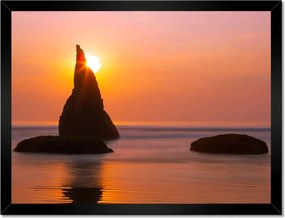 Poszterek keretben 40x30 Sziklák Naplemente Tenger