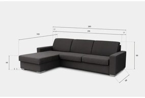 Ágyazható sarokkanapé tárolóval, L alakú, LEKA lv., barna