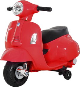 HOMCOM Gyerek Elektromos Vespa Motorkerékpár LED Fénnyel, Hanggal, Gyerek Elektromos Motor 18-36 Hónaposoknak - Piros | Aosom