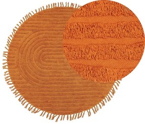 Narancssárga pamutszőnyeg ø 140 cm HALFETI Beliani