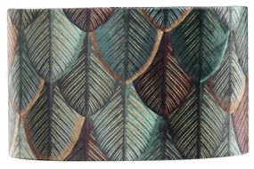 Bársony lámpabúra levélminta aranyozott belsővel, ovális 25/16/15