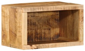 Fali Ágy Melletti Szekrény 40x30x25 cm Tömör Fa Durva Mangó