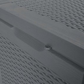 szürke PP rattan kerti tárolóláda 90 L