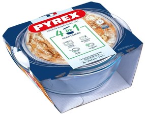Pyrex Üveg sütőtál fedővel, kerek, 3 l
