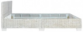 szürke természetes rattan ágykeret 180 x 200 cm