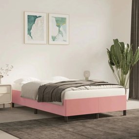 Rózsaszín bársony ágykeret 120 x 200 cm