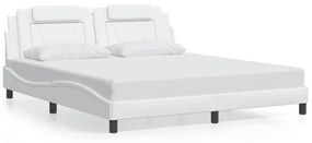 fehér ágykeret Viana LED-ekkel matrac nélkül 180 x 200 cm