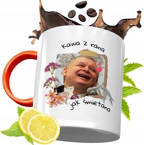 Narancssárga Bögre A Pis Elnökétől Jaroslaw Kaczynski fényképes nyomtatással