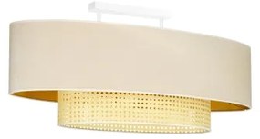 Duolla - Felületre szerelhető csillár DOUBLE OVAL RATTAN 2xE27/15W/230V krémes/rattan