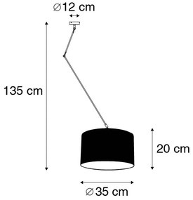 Acél lógólámpa árnyékolóval 35 cm fekete állítható - Blitz