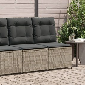 szürke polyrattan dönthető kerti kanapé párnákkal