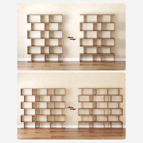 Vasagle PRESTON könyvespolc, 70x24x190,5cm, barna színben