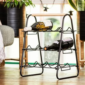 Fém bortartó 9 palack számára