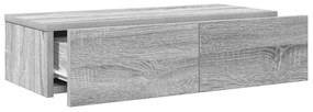Falipolc fiókokkal szürke sonoma 60x26,5x15 cm műszaki fa