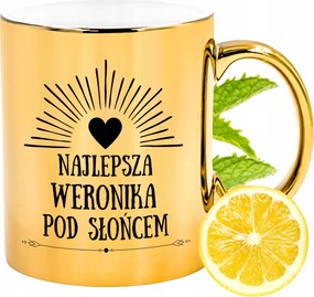 Prémium Arany Csillogó Bögre Veronika Ajåndék Nyomtatott Fotóval