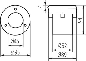 Kanlux 18193 - GORDO LED kültéri behajtó lámpa LED/1W/230V átm. 9,5 cm IP67 rozsdamentes acél