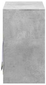 betonszürke szerelt fa tálalószekrény LED-del 72 x 34 x 61 cm