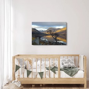 Kép - Hegyek a tónál (90x60 cm)