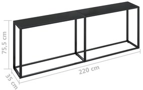 fekete edzett üveg tálalóasztal 220 x 35 x 75,5 cm