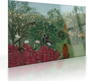 Üveg kép - Henri Rousseau, Tropical Forest with Monkeys, reprodukciók (70x50 cm)