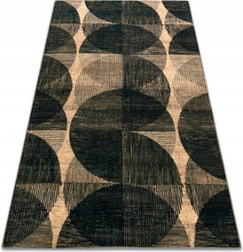 Omega Szőnyeg 235x350 Fado zöld Geometrikus Kerekek Gyapjú #OM345
