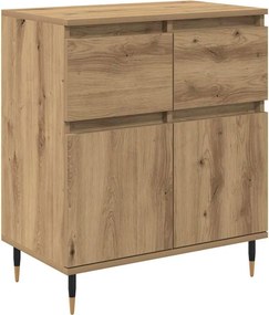 vidaXL Széf fiókkal Artisan tölgy 60 x 35 x 70 cm Műszaki fa és vas