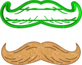 Mézeskalács- és kekszlyukasztó Nagymama És Nagypapa Napjára Bajusz 10cm