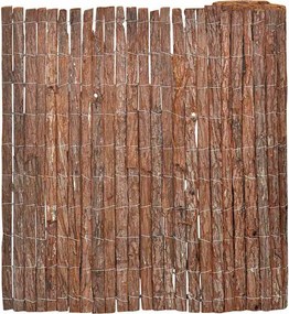 vidaXL Kéregkerítés Barna 100 x 600 cm Kéreg